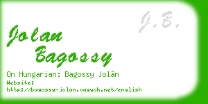 jolan bagossy business card